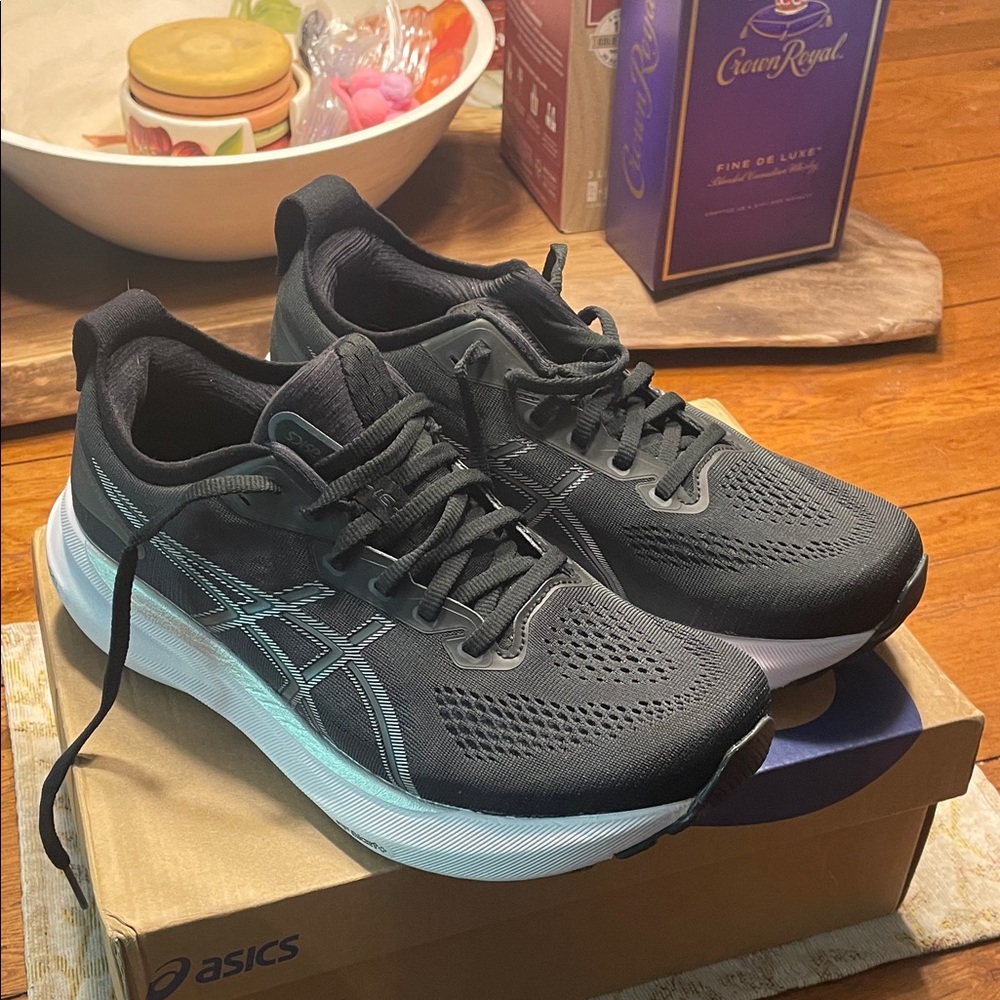 Asics Black and White Athletic Sneakers